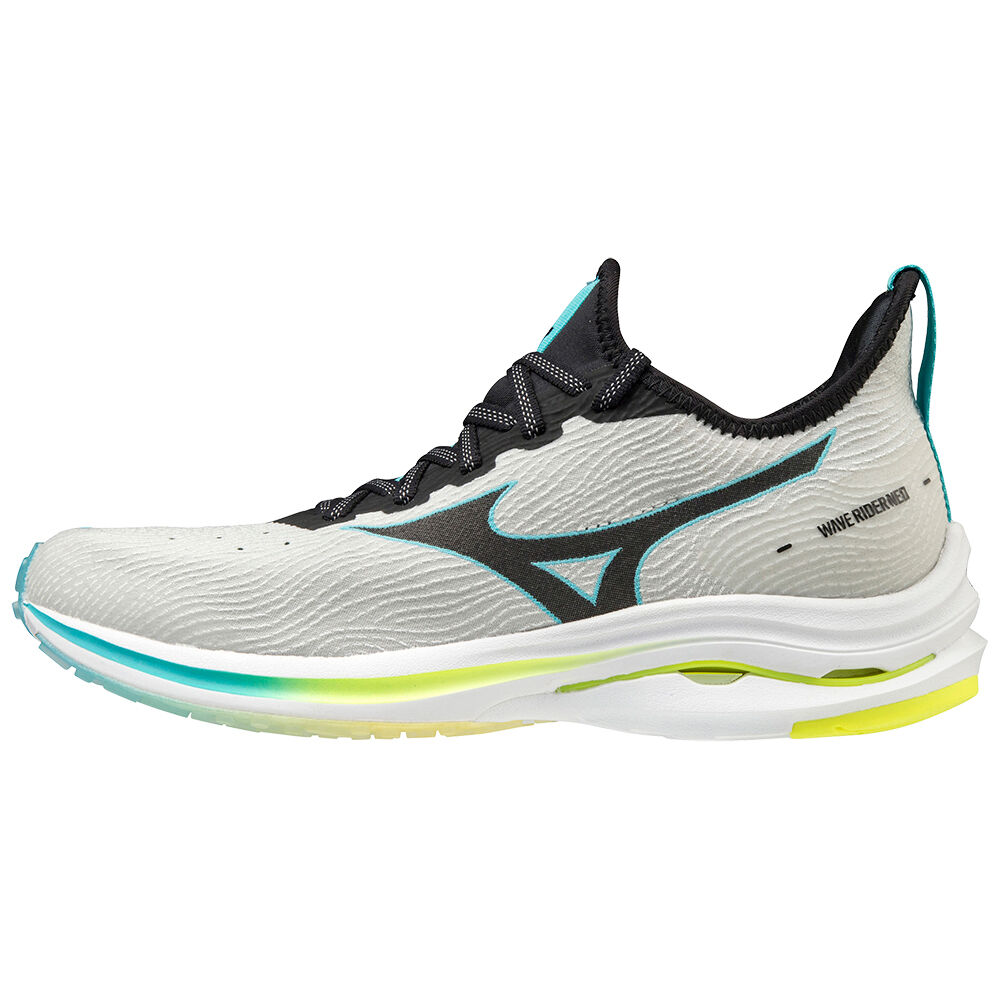 Damske Bezecke Topanky Mizuno Wave Rider Neo Biele/Čierne/Modre Vypredaj WZOB14376